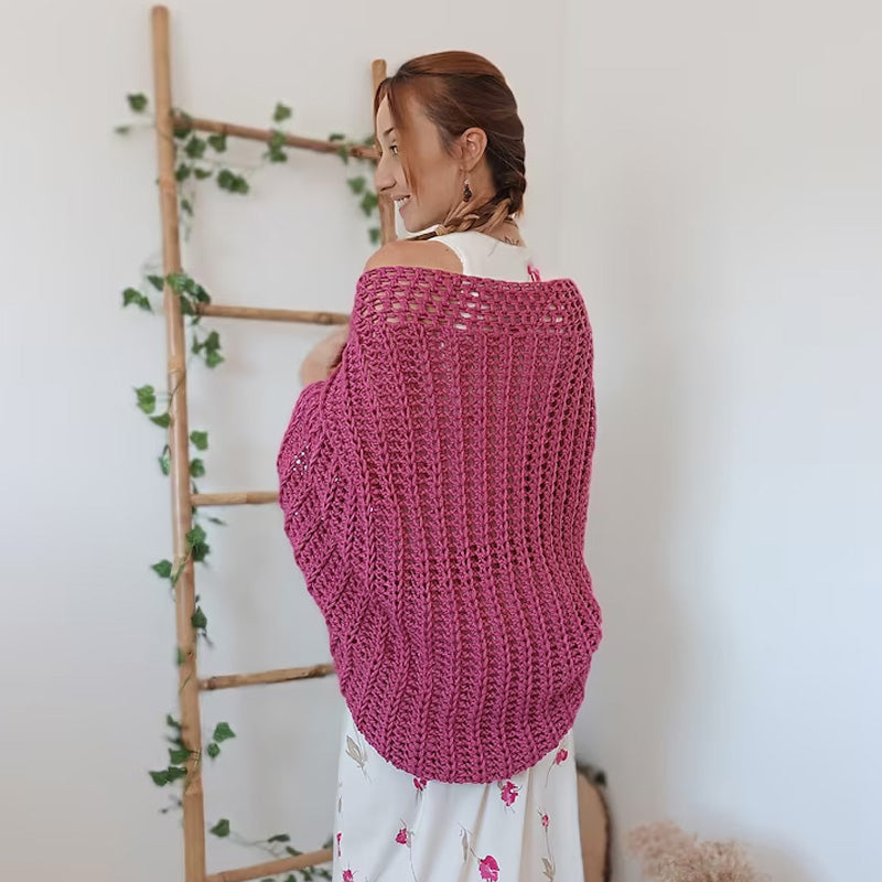 handgestrickter Cardigan-Schal