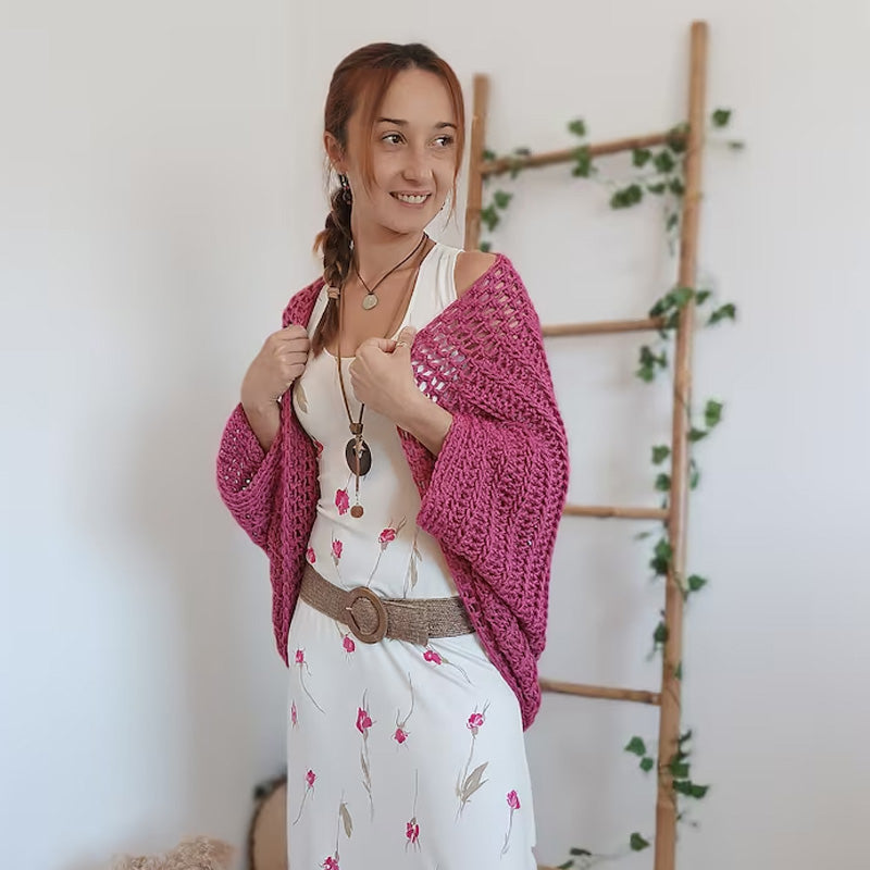 handgestrickter Cardigan-Schal