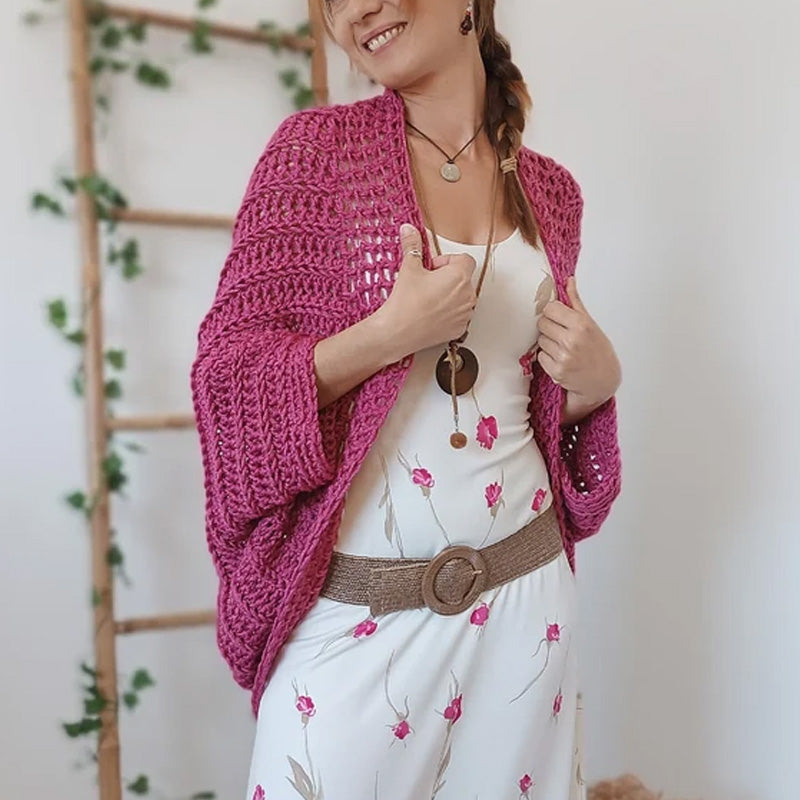 handgestrickter Cardigan-Schal